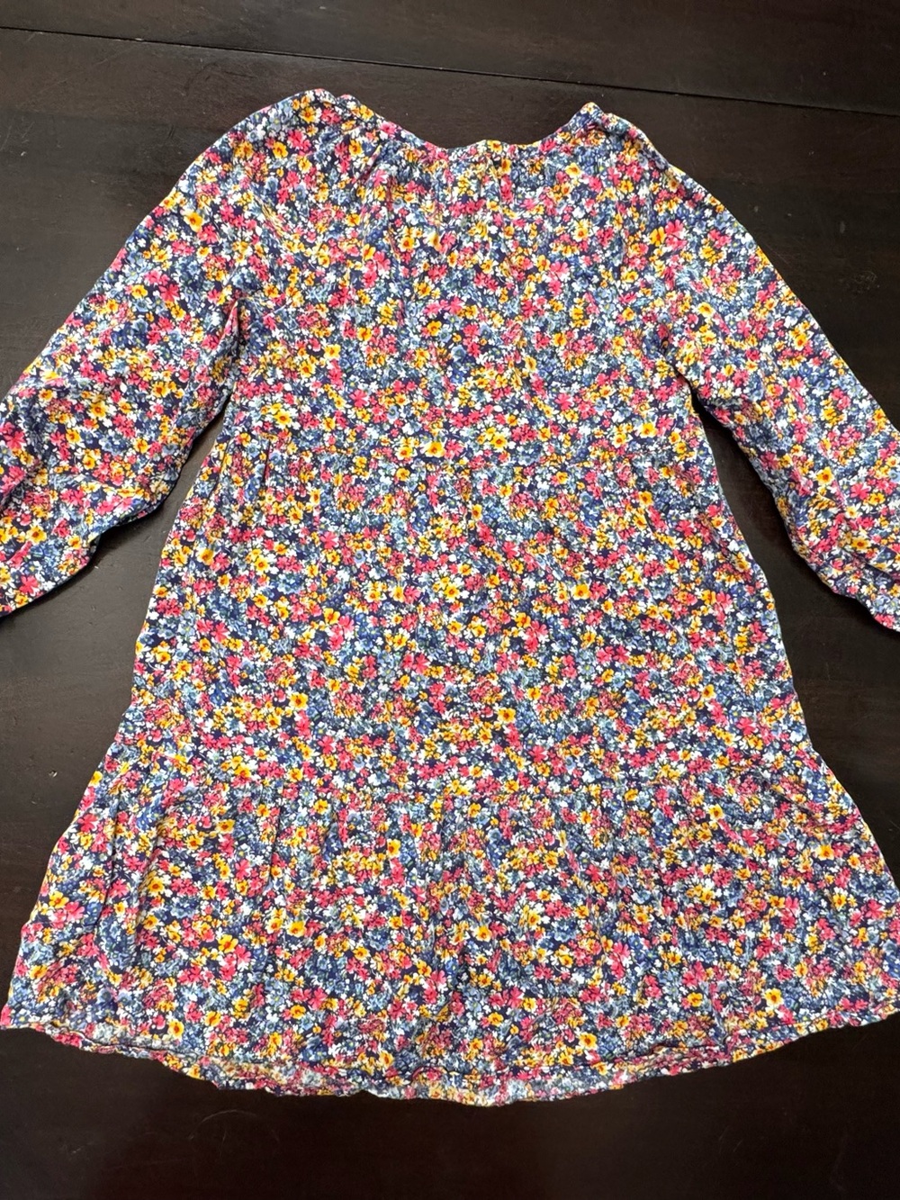 Old Navy Multicolor Floral Long-Sleeve Dress Girls Size 8 - Picture 5 of 11